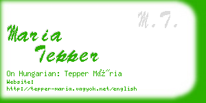 maria tepper business card